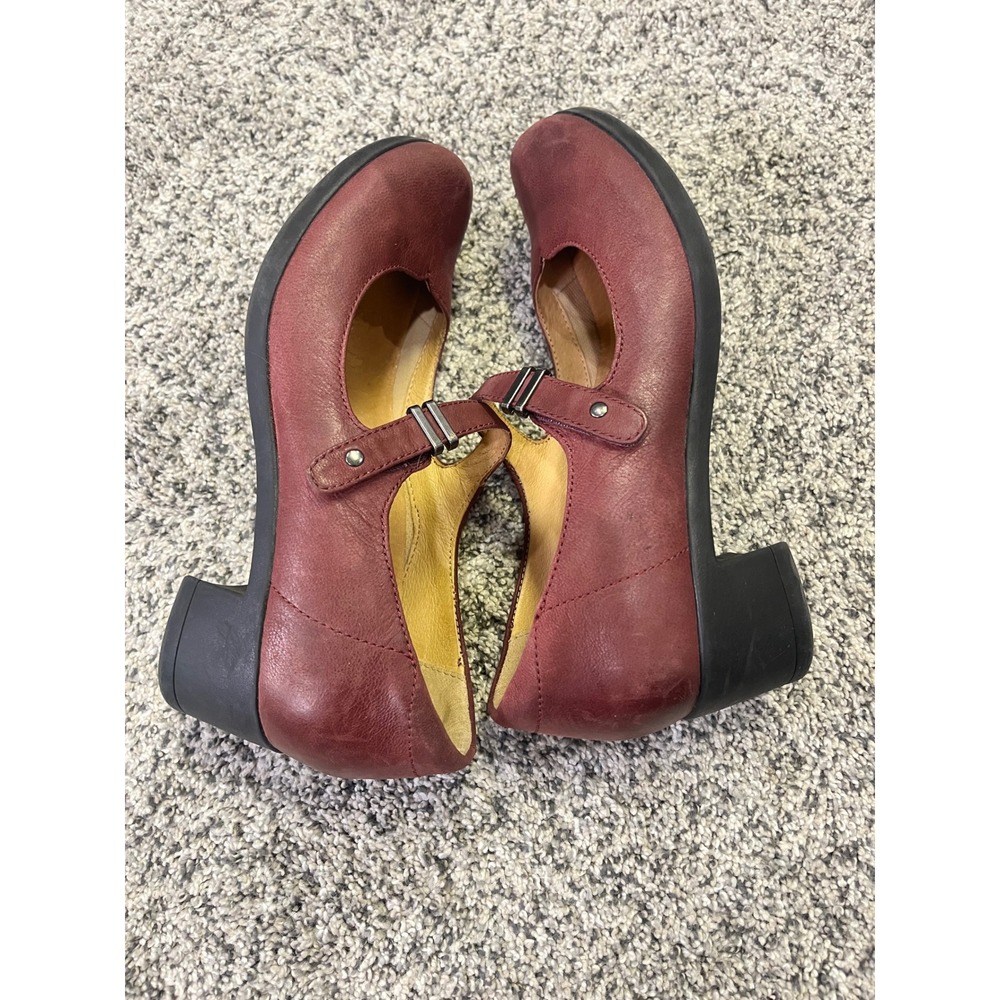 Dansko Burgundy Leather Mary Jane Block Heel Comfort Shoes EU 38 US 7.5-8 - Picture 8 of 10